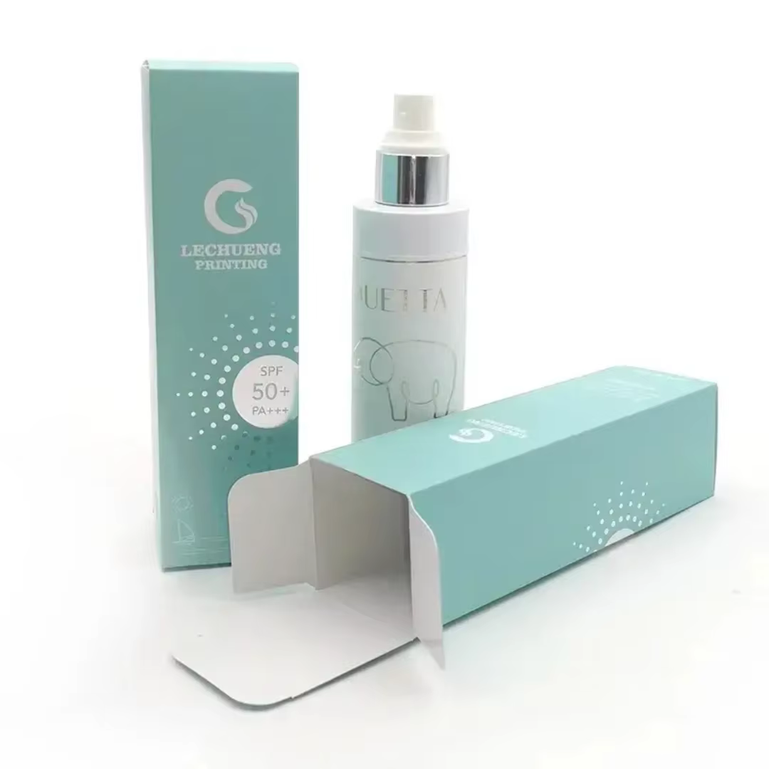 Boîtes d'emballage personnalisées pour produits de soin de la peau en sérum, avec pelliculage mat et impression en relief, adaptées au vernis à ongles.
