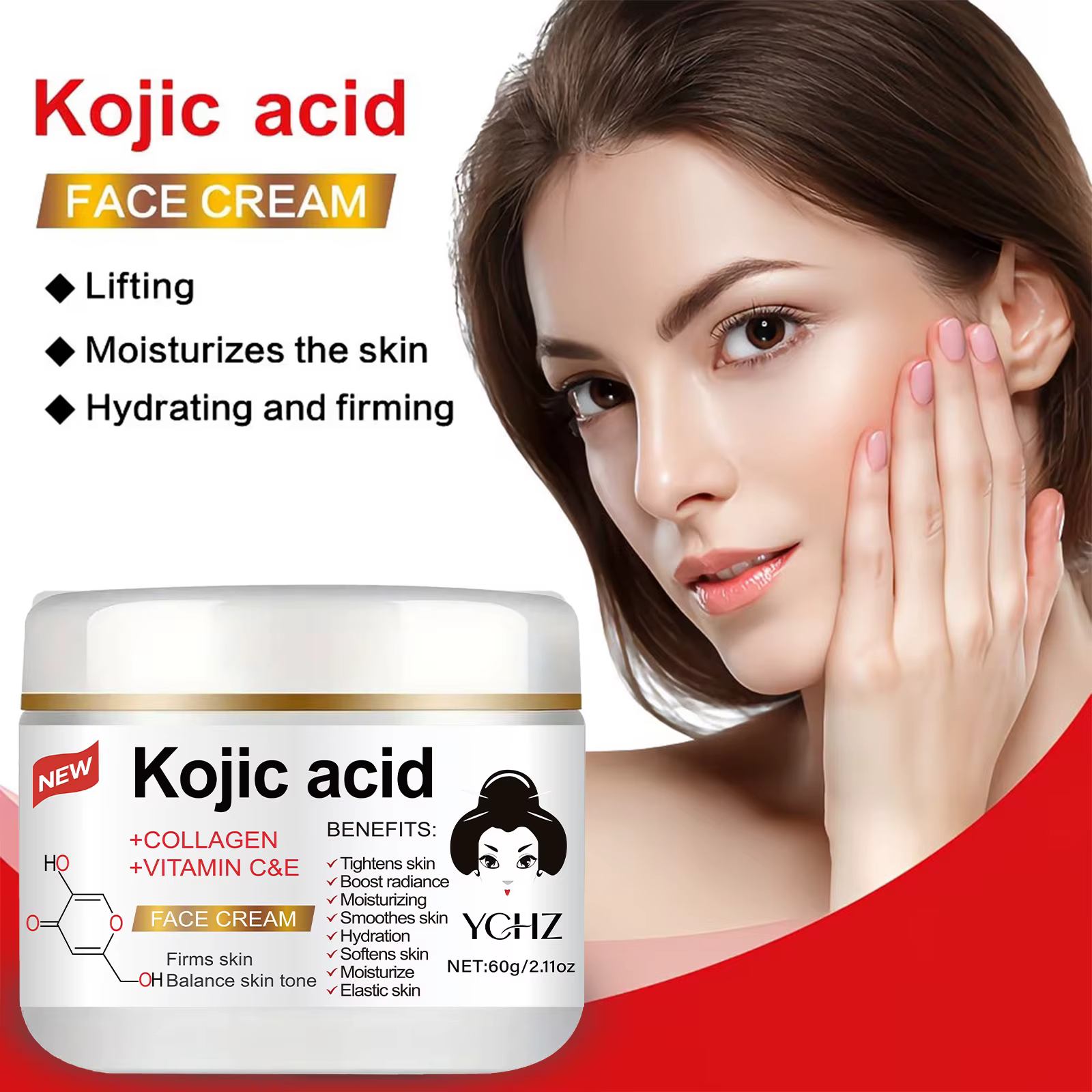 Crème hydratante à l'acide kojique 60g