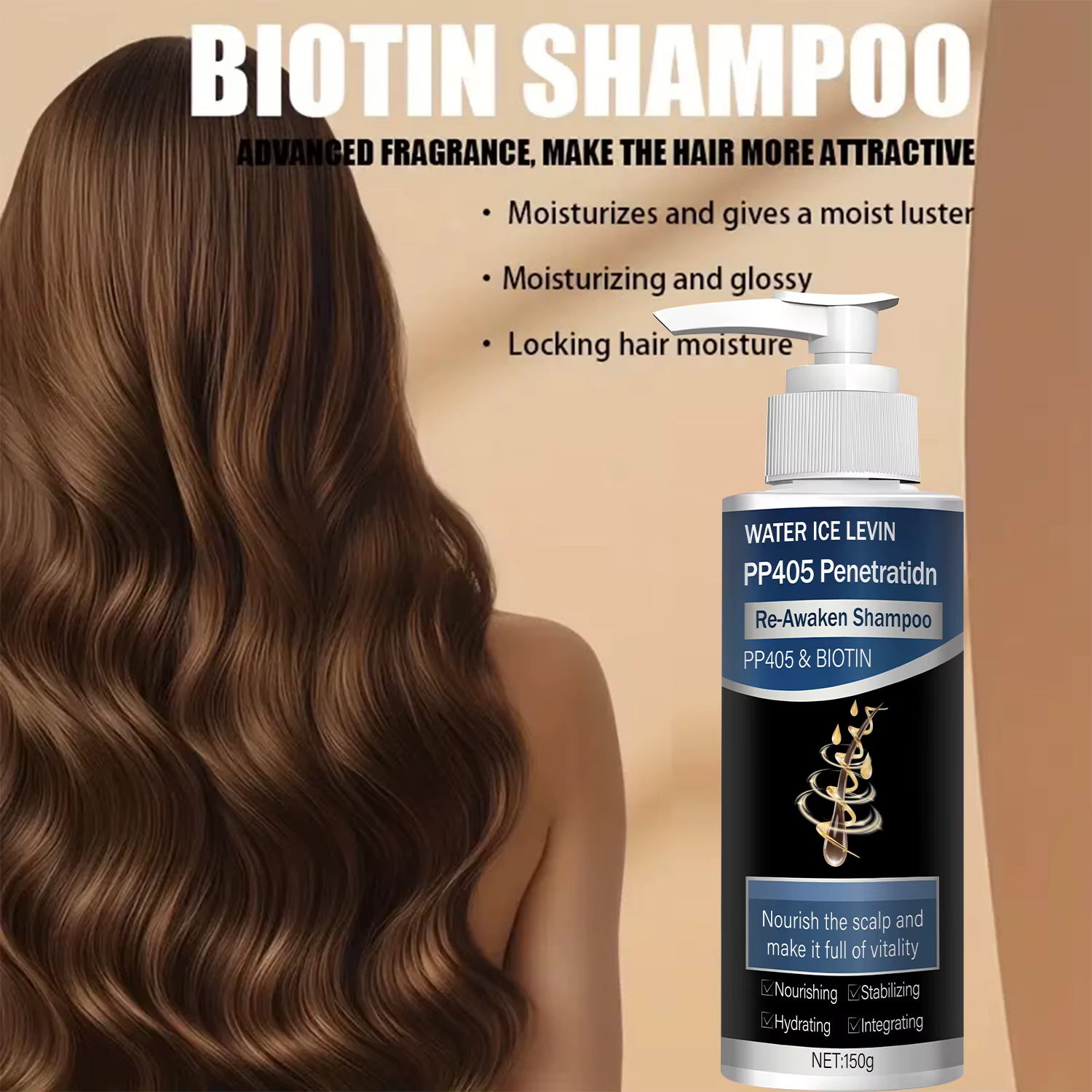 Shampooing Croissance Cheveux 1+1 Pack 150g Avec Biotine Collagène Kératine Vitamine C PP405 Pénétration Hydratant Réparation Soin Capillaire Pas Cher
