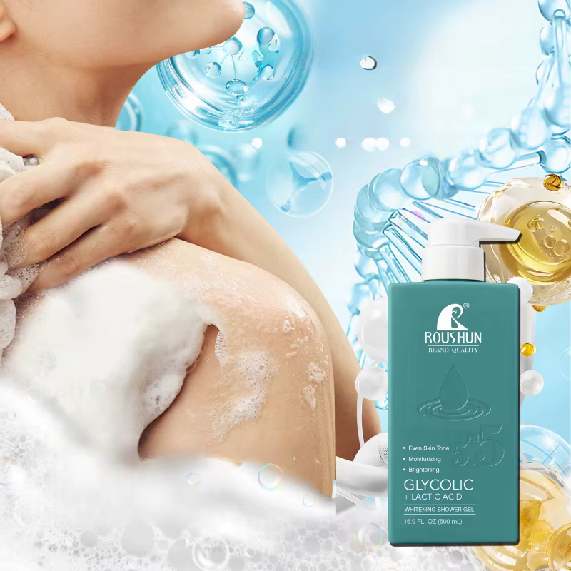 Gel Douche Hydratant et Lissant à l'Acide Glycolique et Lactique Grande Capacité 500ml