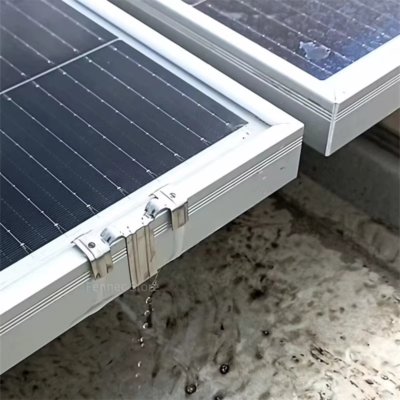 Clip de guidage d'eau photovoltaïque pour panneau solaire, en acier inoxydable, 10/30 pièces, 30/35/40mm, composant de nettoyage de panneau, déflecteur de vidange de boue