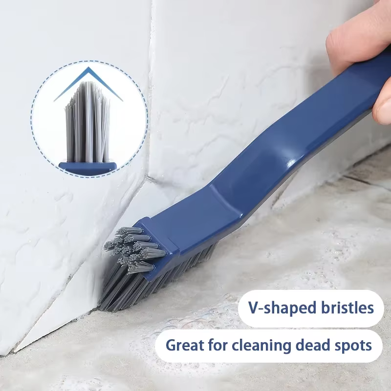 Brosse de nettoyage multifonction 2-en-1 pour salle de bain et carrelage – Nettoyeur efficace pour les coins et les interstices