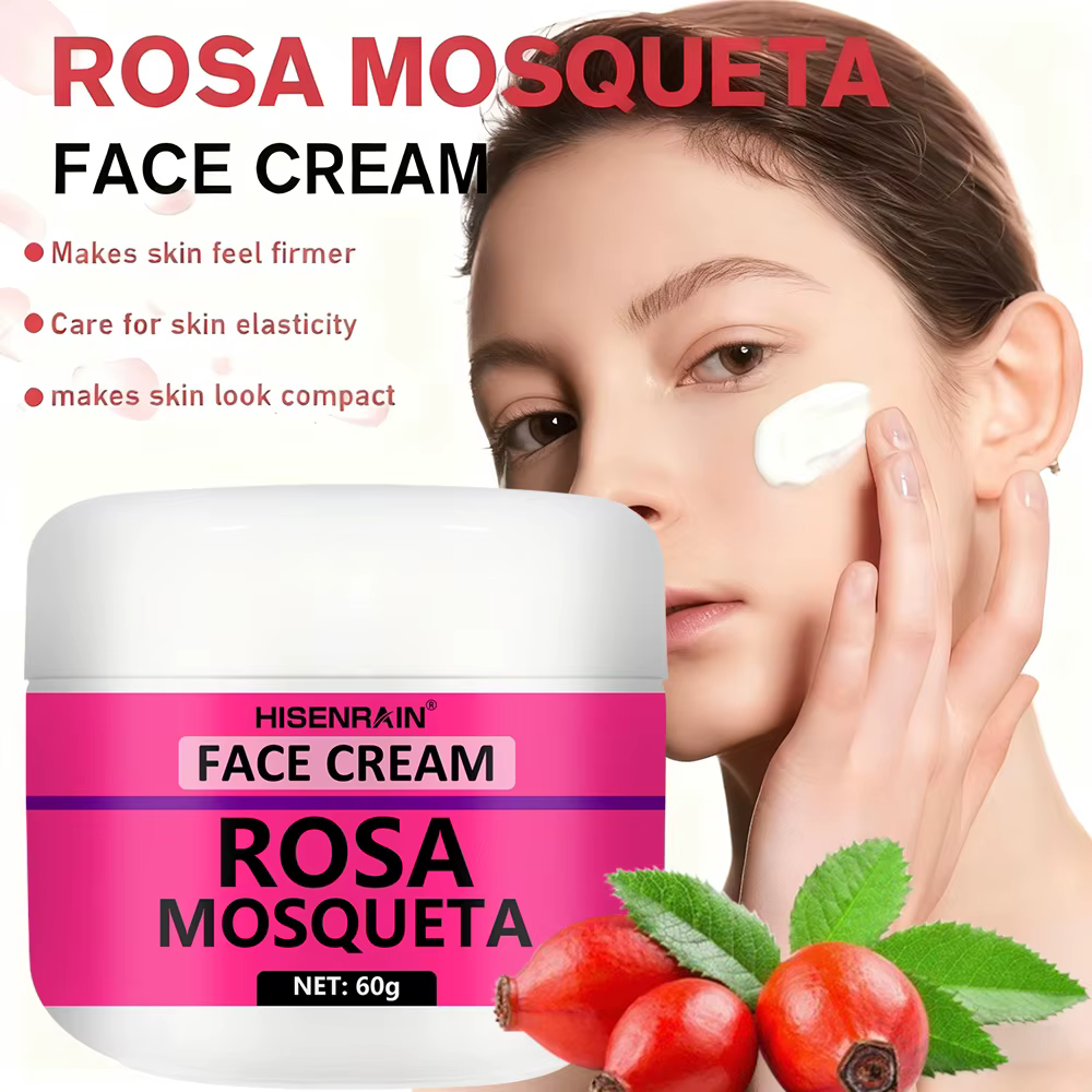 HISENRAIN Ensemble de soins pour la peau à la rose musquée : sérum hydratant et crème hydratante combinée – Kit anti-âge