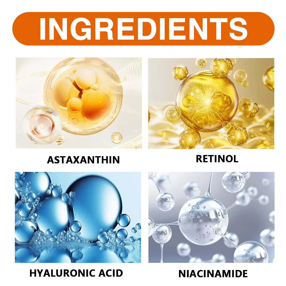 30/60g Crème Visage Astaxanthine - Soin Doux pour Peaux Lises