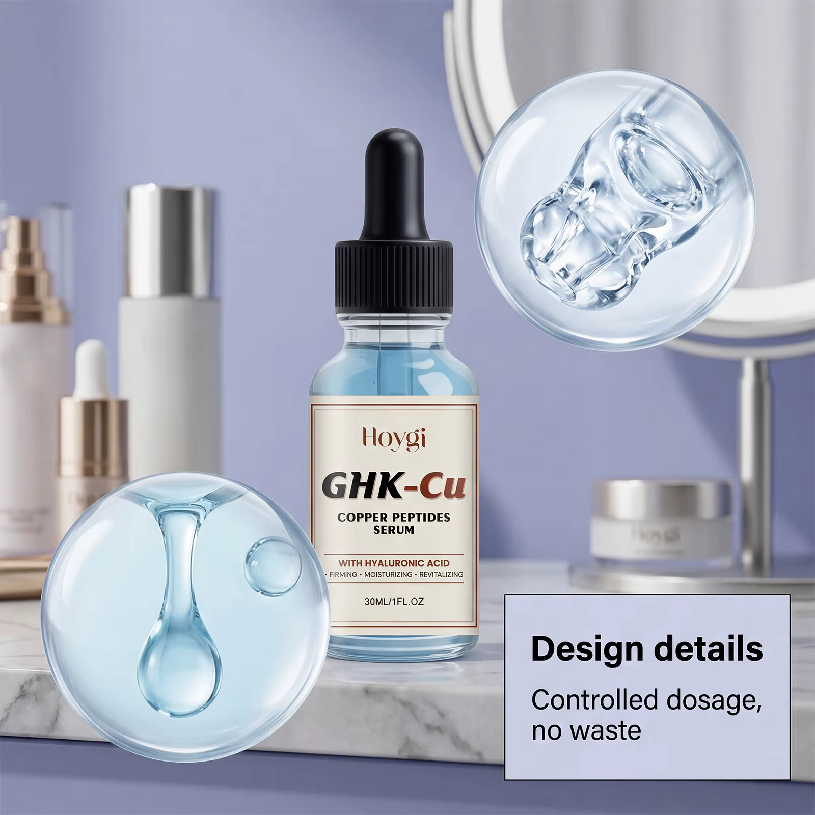 Sérum au cuivre GHK-Cu 30/60/120ml avec acide hyaluronique