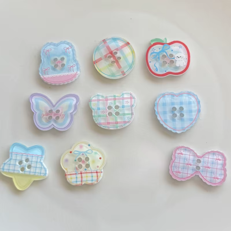 Boutons de dessin animé frais couleur bonbon, 10 pièces, accessoires de bricolage pour vêtements d'enfants, épingles à cheveux, coque de téléphone en Gel crème, décor à dos plat