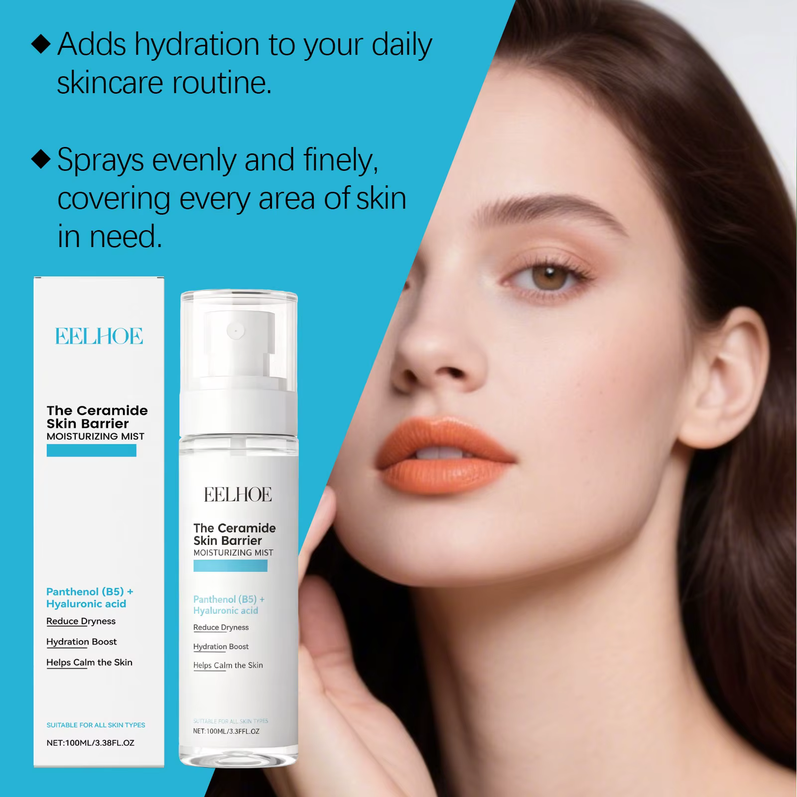 Brume hydratante pour le visage à l'acide hyaluronique
