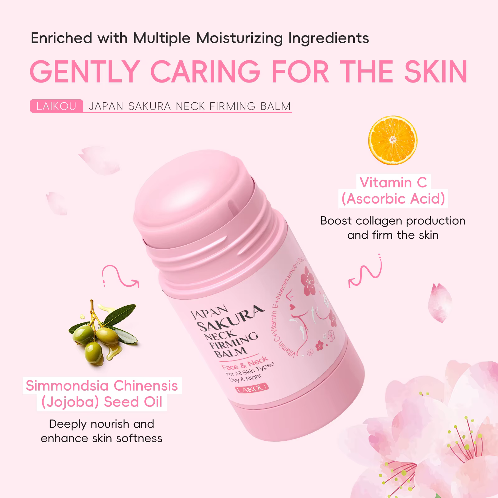 LAIKOU japon Sakura baume pour le cou crème raffermissante hydratante