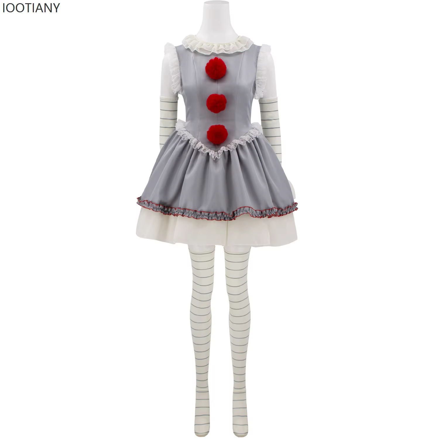 Killer Clown Cosplay Horreur Gris Clown Retour Penny Costume Halloween Horreur Costume Carnaval Femmes Mascarade Show Robe Nouveau