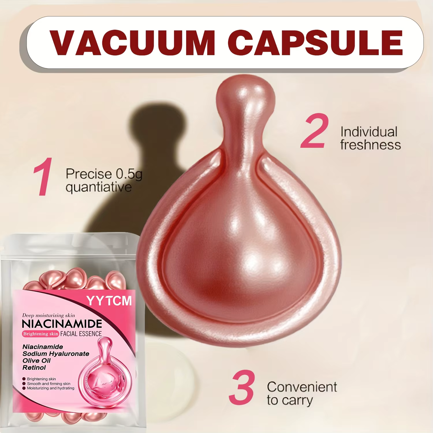 Capsules d'essence faciale à la niacinamide