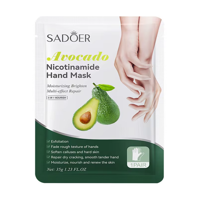 6 paires SADOER fruits masque pour les mains avocat miel pêche papaye cerise fraise vitamine C masques hydratants