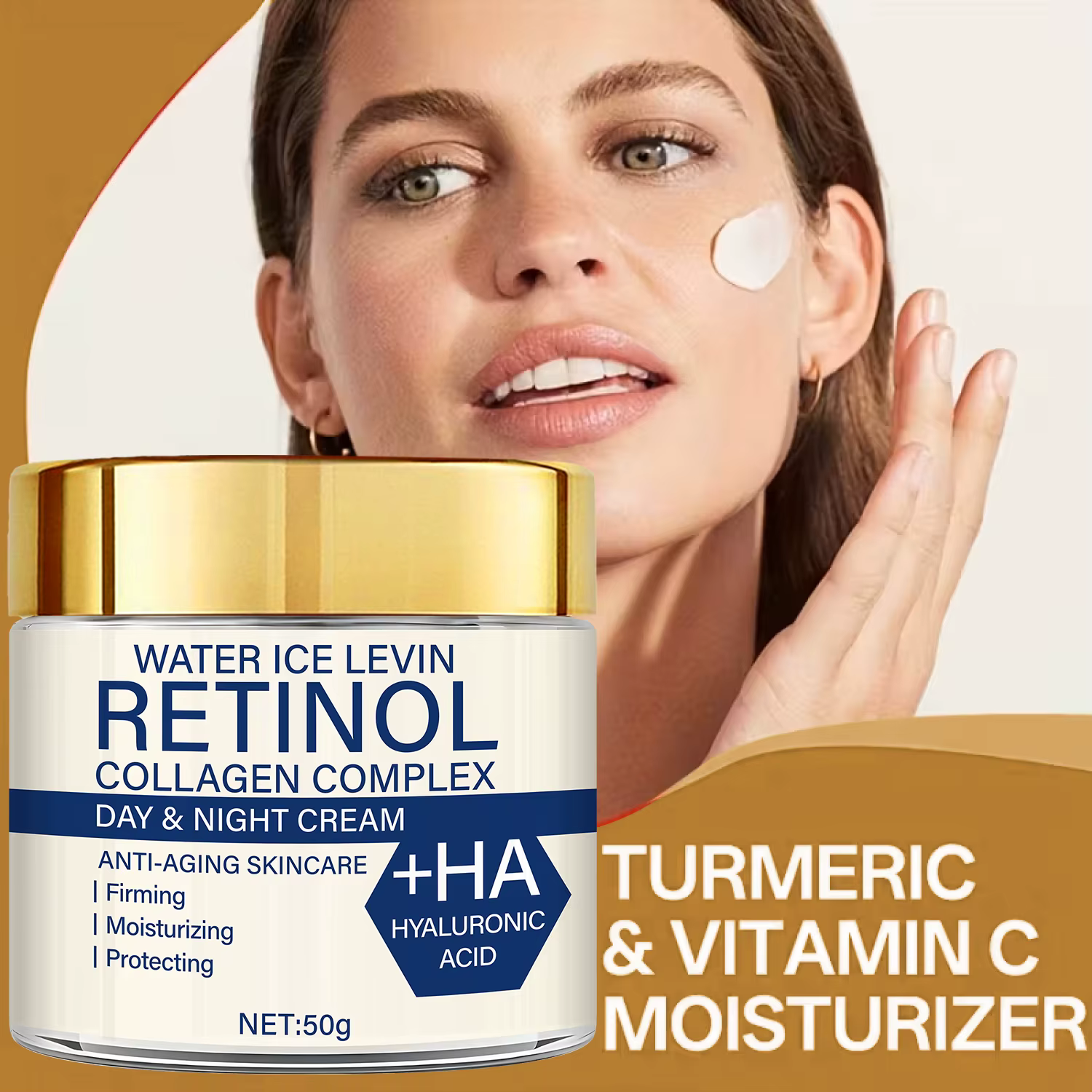 Crème de jour et de nuit au complexe de collagène au rétinol : +HA, anti-âge, raffermit/hydrate la peau, usage quotidien pour une brillance plus douce et sûre
