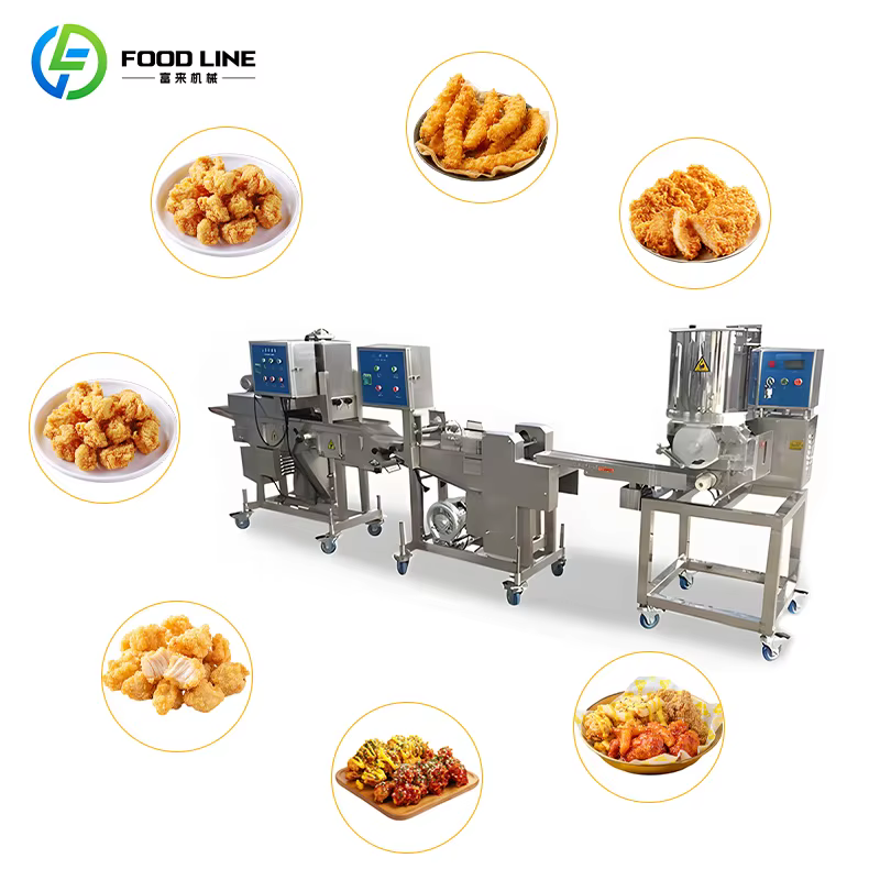 Friteuse industrielle pour nuggets de poulet et ailes de poulet panées