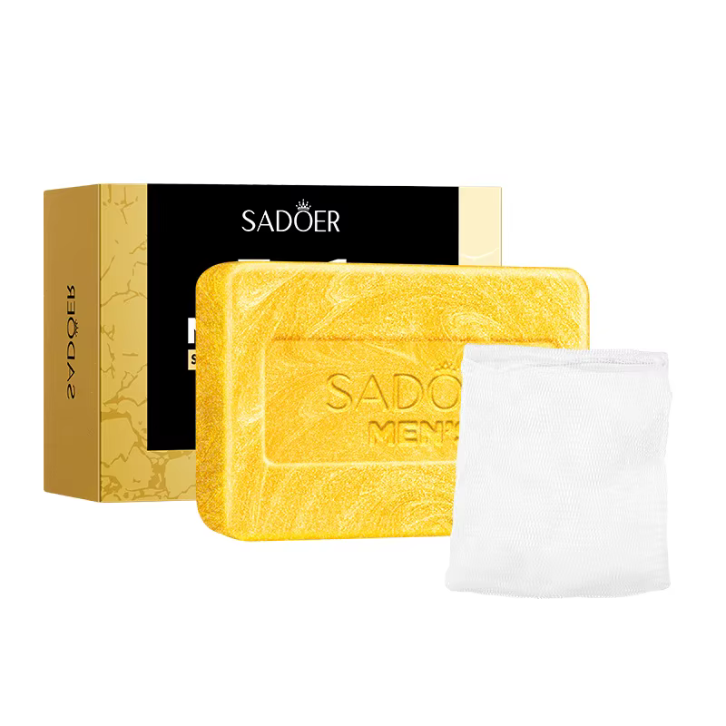Savon nettoyant doré 3-en-1 de luxe pour hommes : nettoyage rafraîchissant