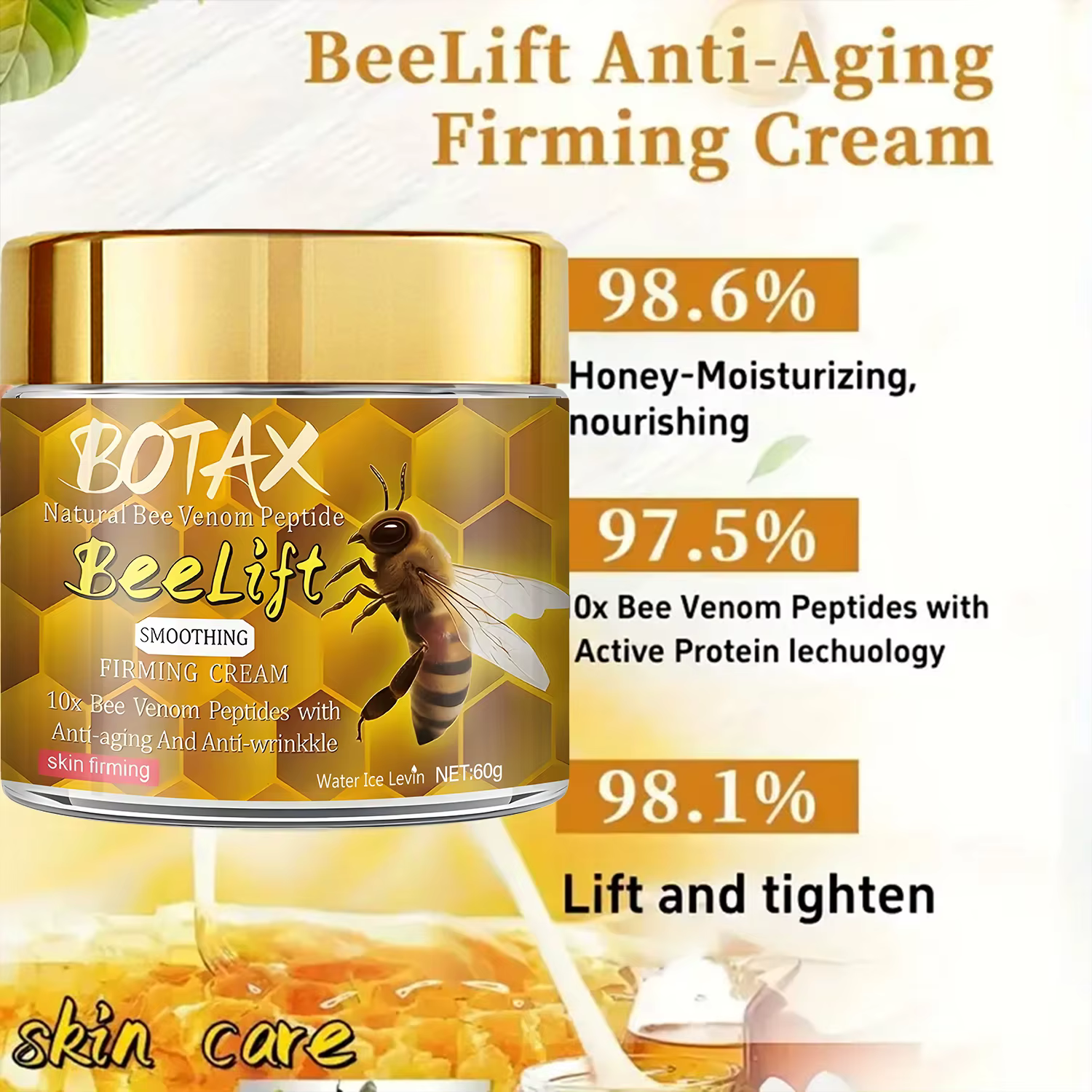 Botax Natural Beelift Crème pour le visage au peptide de venin d'abeille - 10x