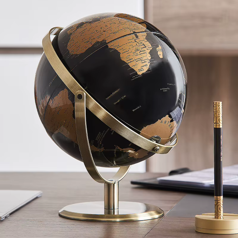 Globe terrestre en anglais, carte du monde, 14/20/23 cm, ornement de bureau, outil pédagogique pour la maison, l'étude, le salon, le bureau, décoration, papeterie