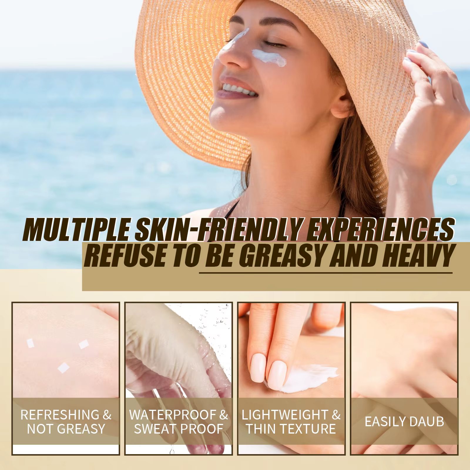Crème solaire de riz Spf 50 +