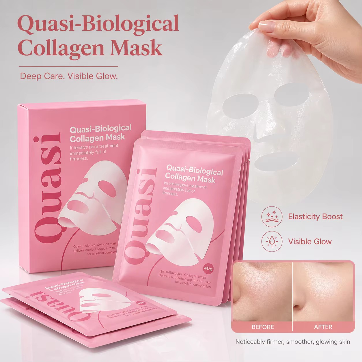 Masque Facial Bio Collagène Coréen, Formule Réparatrice de Nuit, Anti-Âge, Hydratant, Éclaircissant, Raffermissant, Soin des Pores et des Ridules