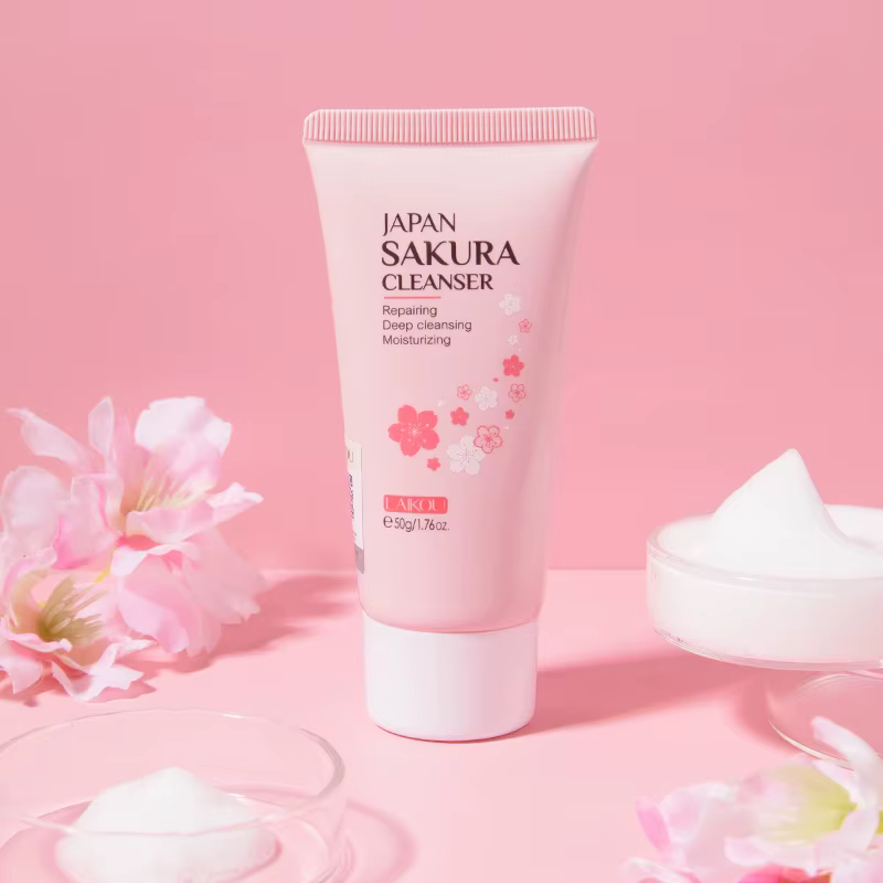 LAIKOU japon Sakura nettoyant doux nettoyage en profondeur contrôle de l'huile hydratant rétrécit les Pores visage