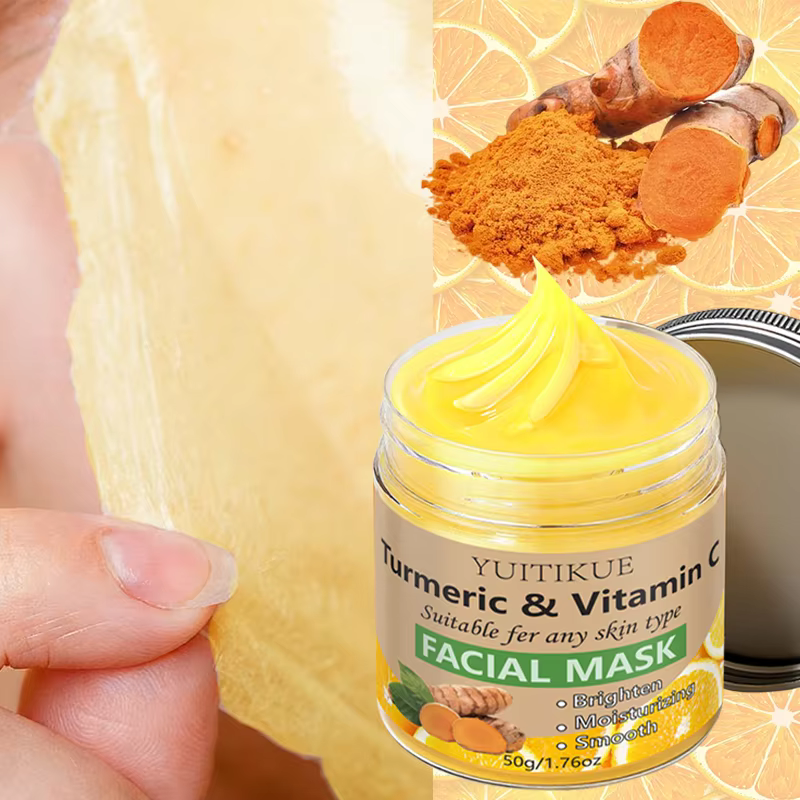 Masque visage YUITIKUE au curcuma et à la vitamine C - Formule éclaircissante