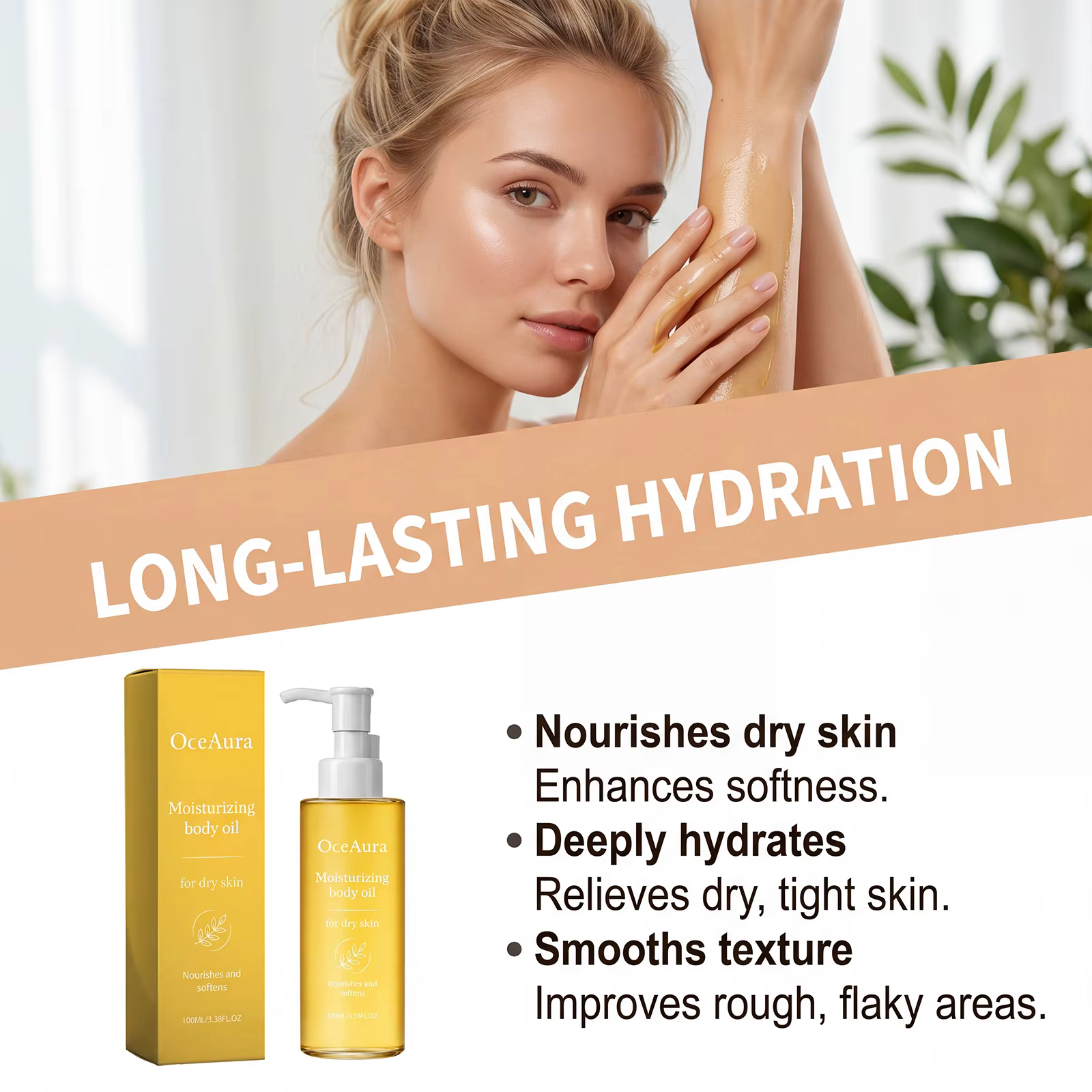 Huile Corporelle Hydratante Peaux Sèches Absorption Rapide Nourrissante Naturelle Adoucissante Légère Soin Non Gras Éclat Hydratant
