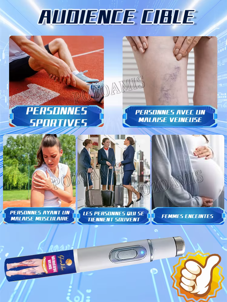 Favorise la circulation et soulage les inconforts des jambes grâce à une thérapie par la lumière douce.