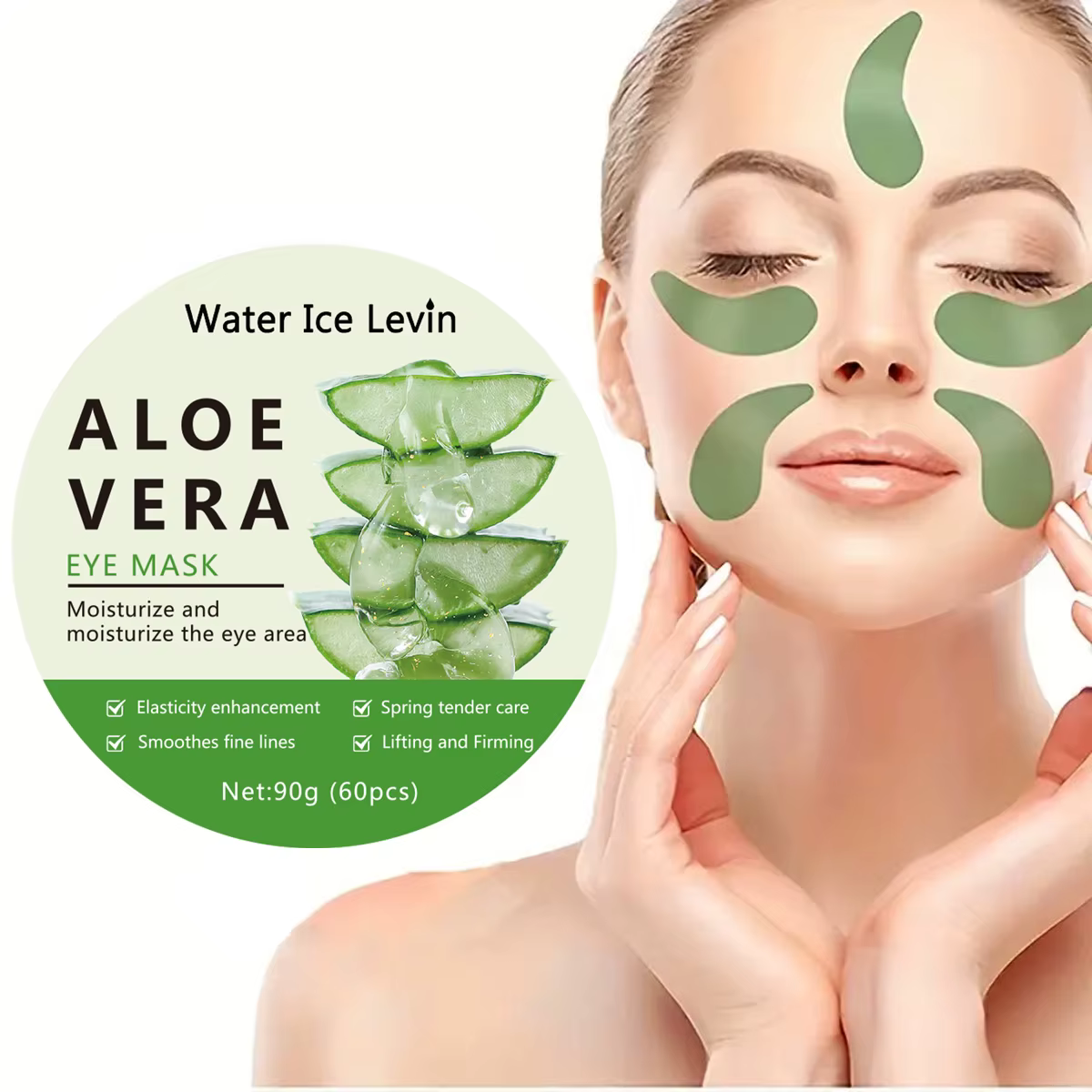 Masque pour les yeux apaisant au collagène d'aloe vera