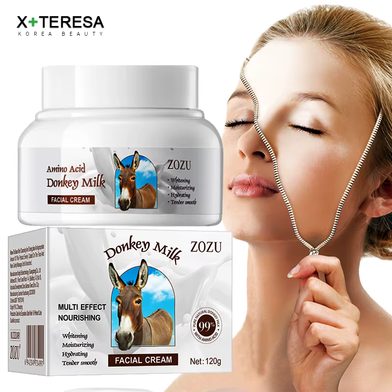 3pcs Crème pour le visage au lait d'ânesse - Forte action blanchissante
