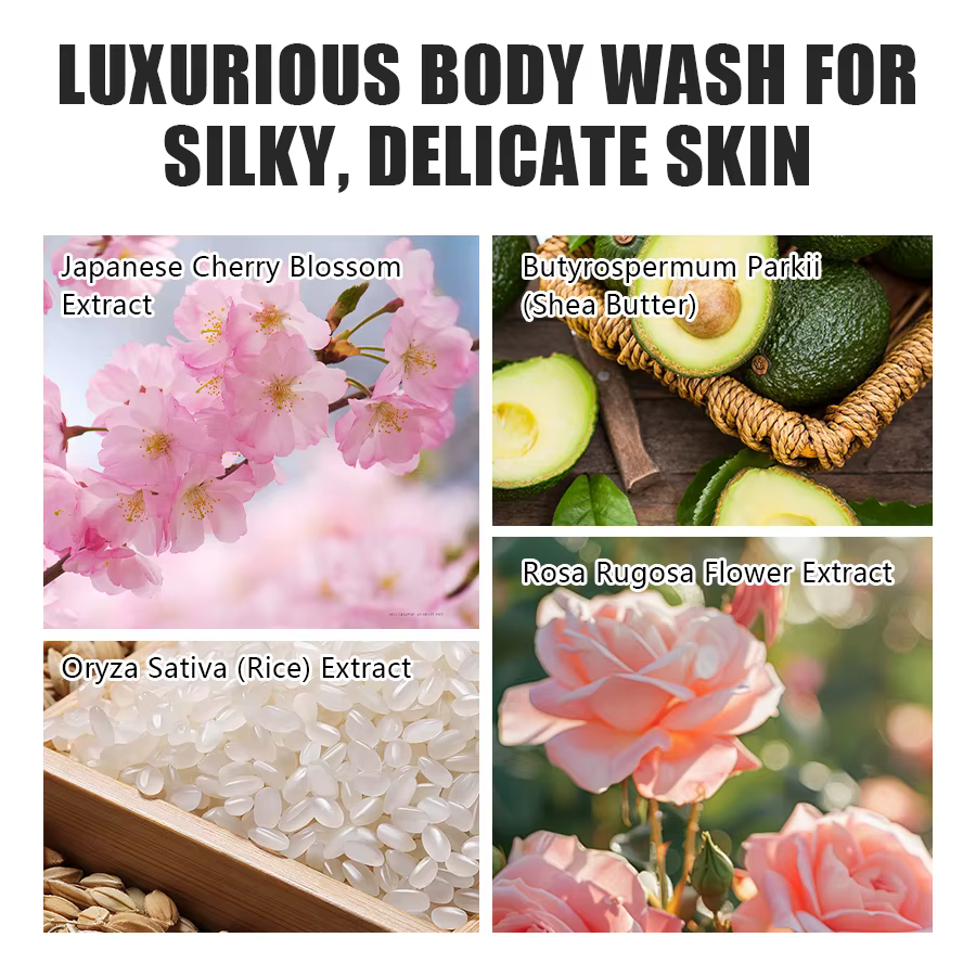 Sakura Gel douche longue hydratant lisse parfum