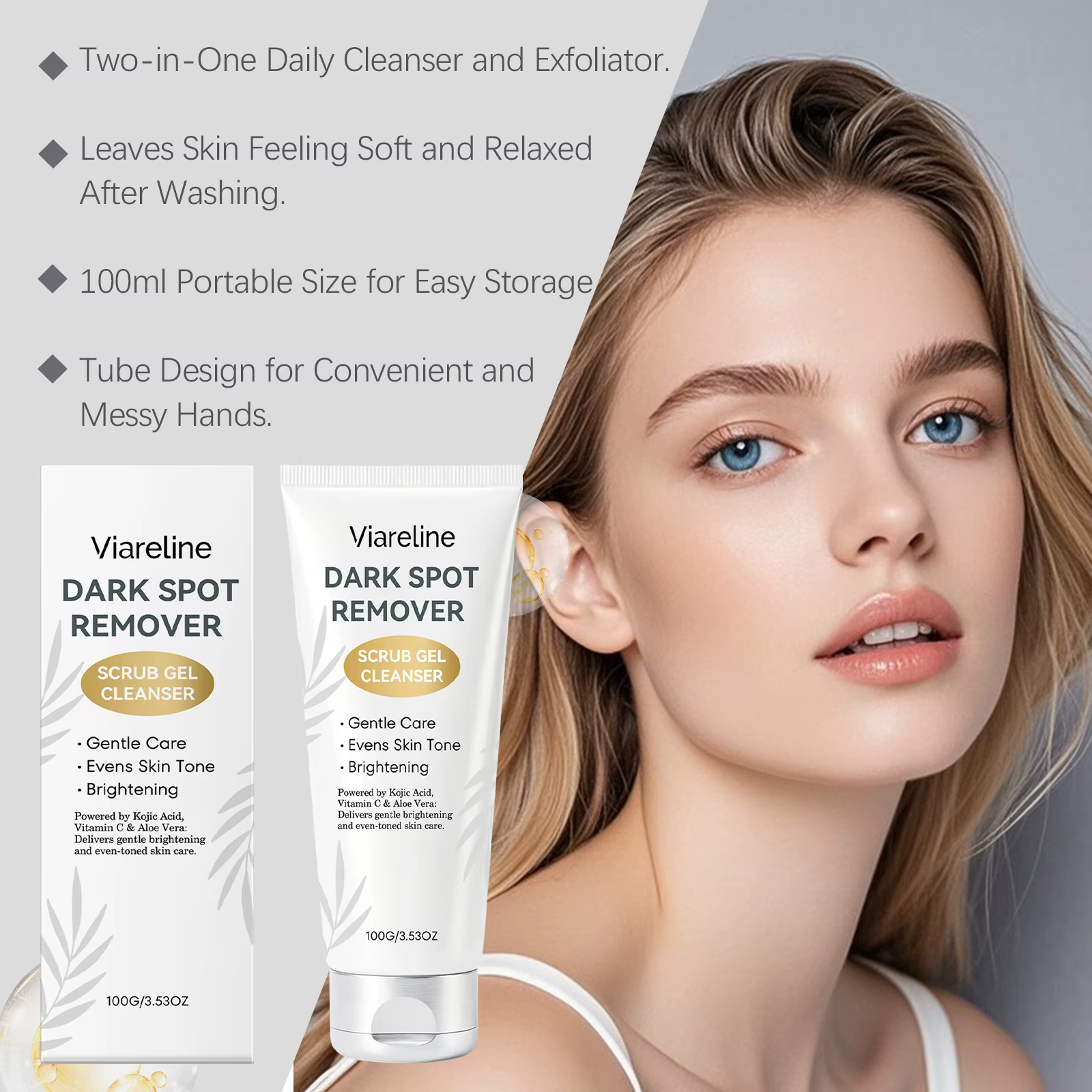 Gel Nettoyant Exfoliant Éclaircissant pour le Visage – Nettoyage Profond des Pores