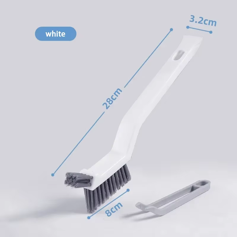 Brosse de nettoyage multifonctionnelle 2-en-1 pour salle de bain et carrelage - Nettoyeur efficace des coins et des interstices