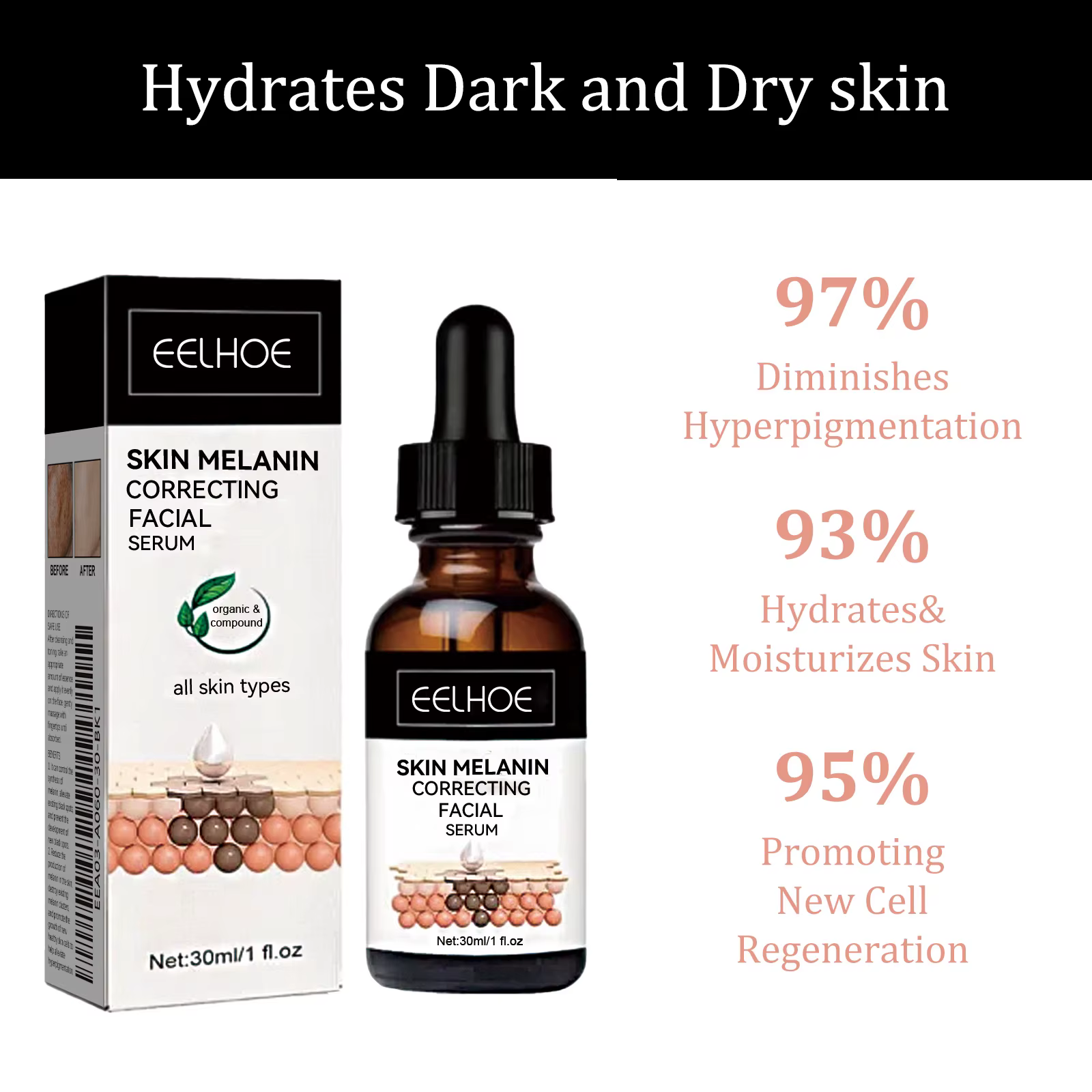 Sérum correcteur de mélanine pour le visage