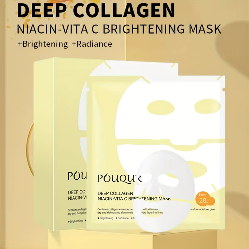 1 boîte*5 masques pour le visage au collagène blanc et jaune