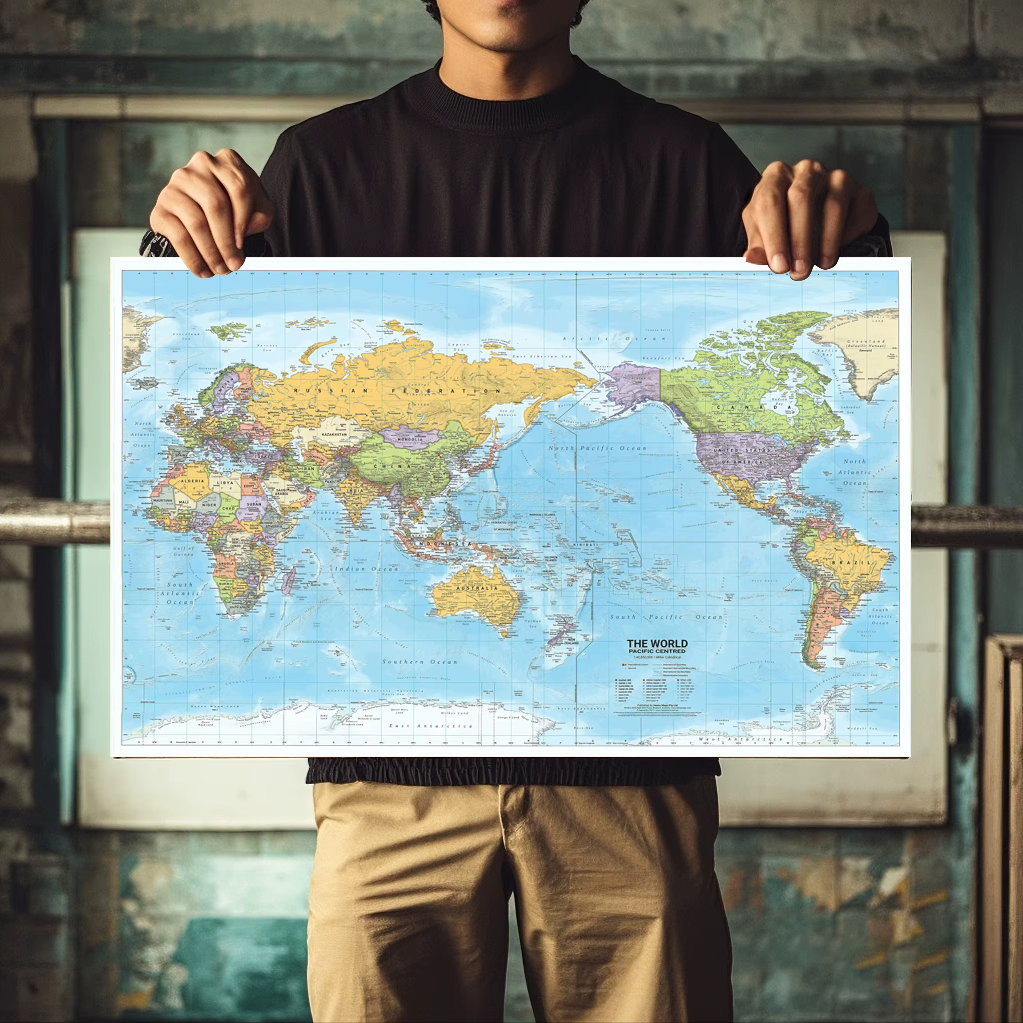Affiches de la carte du monde en anglais, impressions, peintures éducatives, fournitures scolaires, décoration de salle de classe et de maison, fournitures de voyage