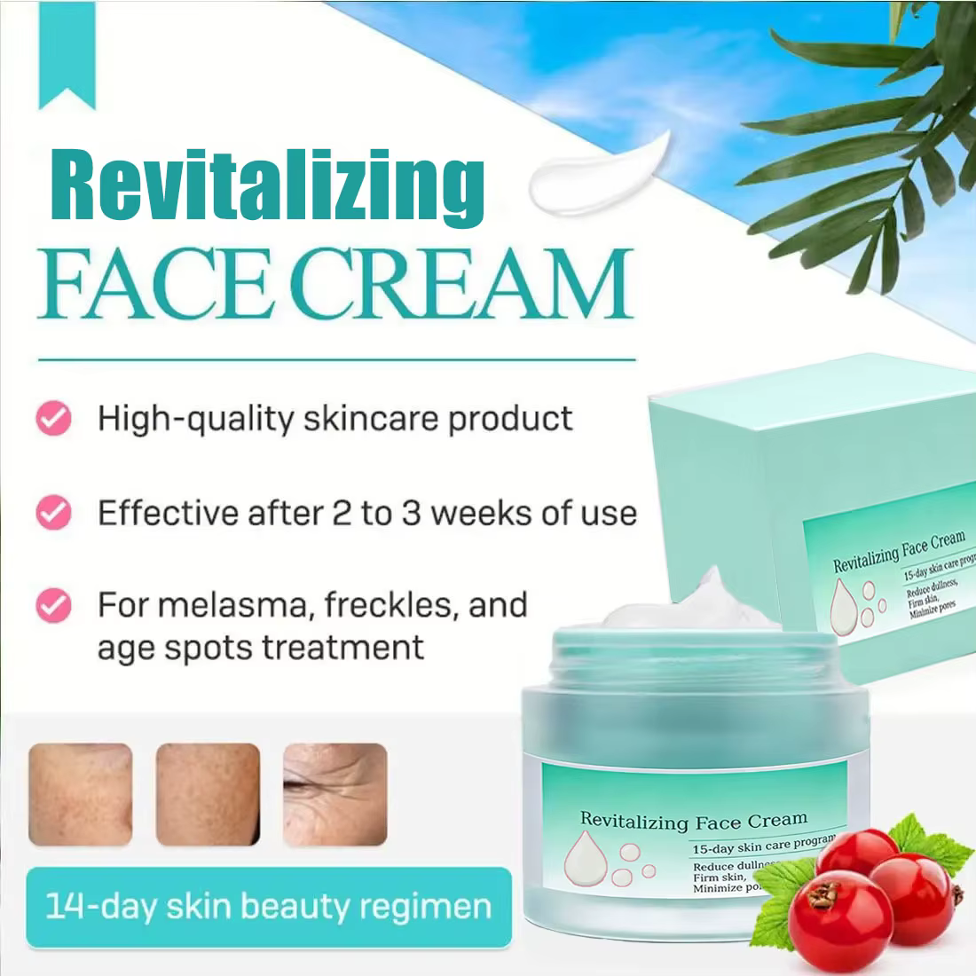 Crème revitalisante pour renouvellement du visage