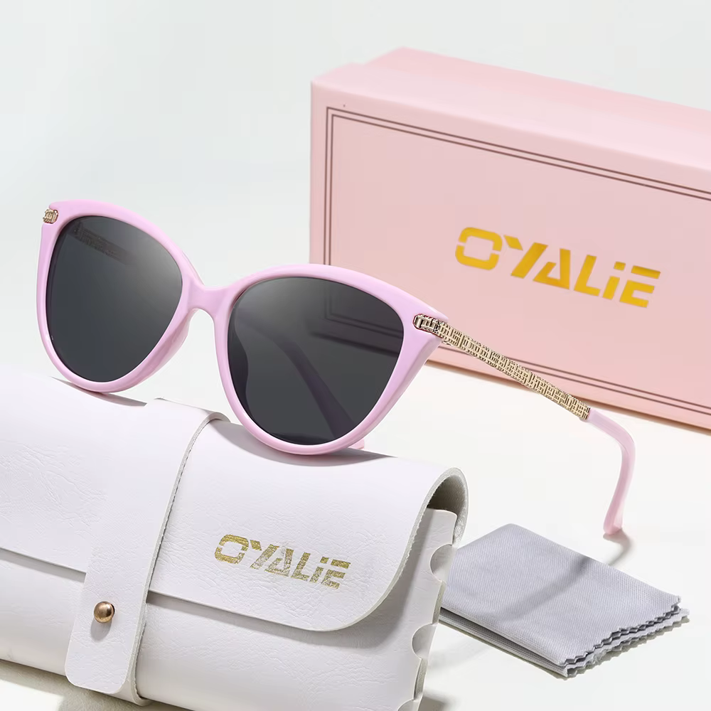 Lunettes de soleil œil-de-chat Oyalie tendance pour femmes, au design rétro et élégant, peuvent sublimer efficacement les contours du visage, conviennent à diverses formes de visage et se assortissent