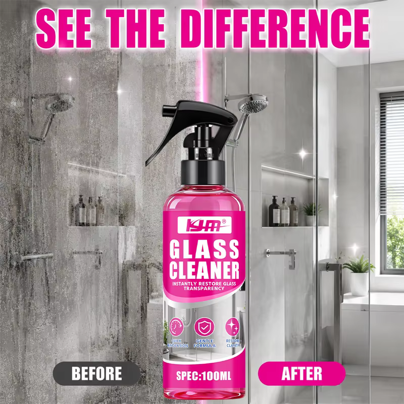 Nettoyant Vitres Cristallines en Spray – Décontamination Rapide pour Pare-Brise, Rétroviseurs, Salle de Bain et Douche – Élimine les Traces et la Saleté Sans Traces