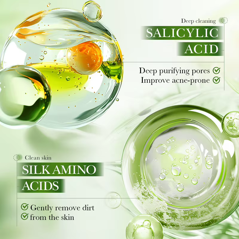 SADOER Nettoyant Visage à l'Acide Salicylique et à la Centella, Mousse Nettoyante pour le Visage, Élimine l'Acné, Répare, Purifie les Pores, Nettoie les Impuretés, Lisse la Peau du Visage
