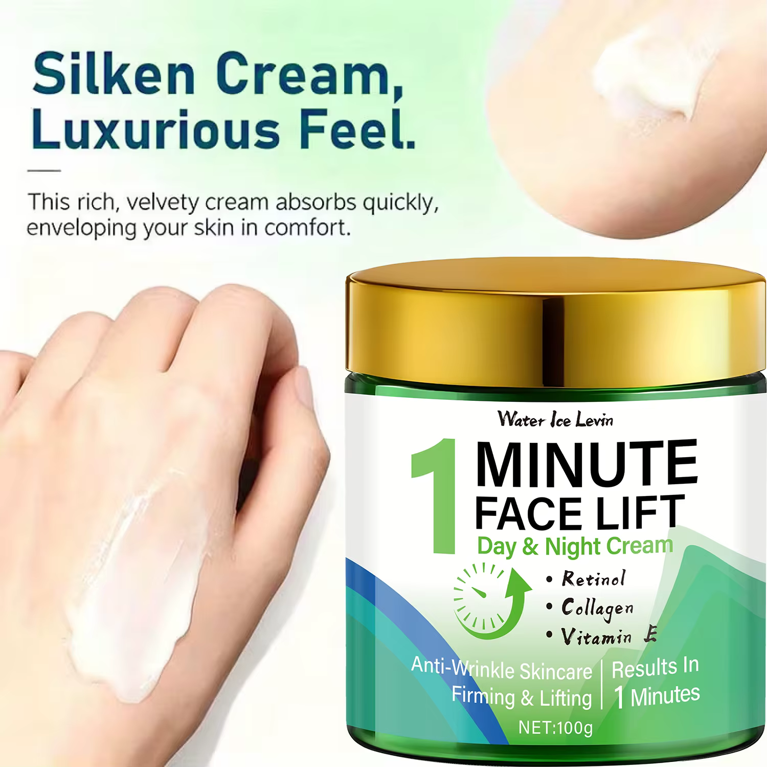Minute Face Lift Jour Nuit Crème Rétinol Collagène Vitamine E. Lifting Visible 1
