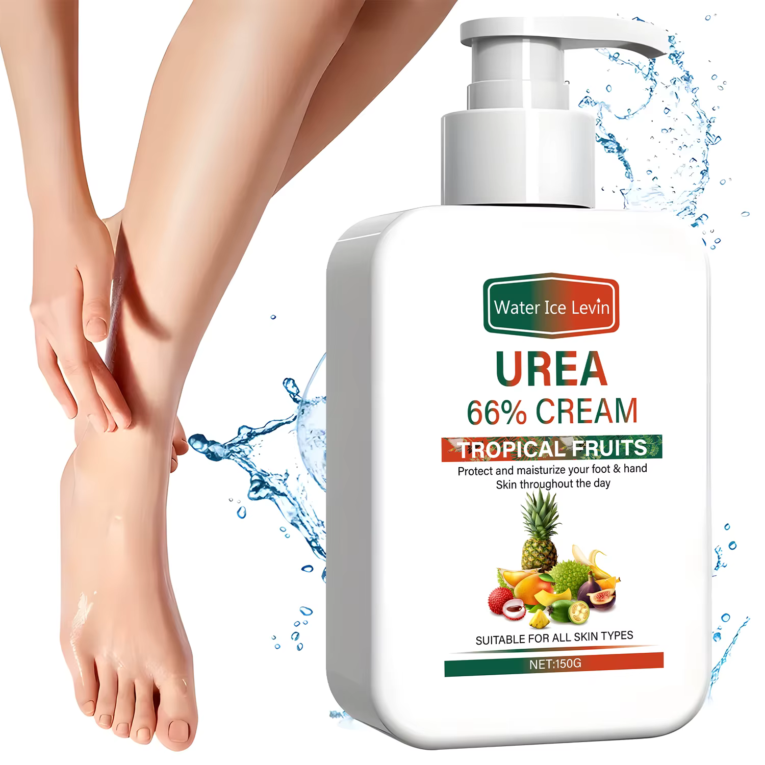 Crème Réparatrice Mains-Pieds à l'Urée - Aux Fruits Tropicaux - Hydratation Profonde - Pour une Peau Douce et Élastique
