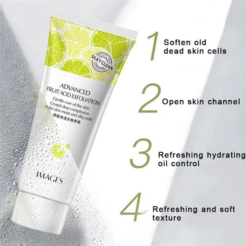 Gel gommant pour le visage aux acides de fruits, crème exexpansive, nettoyage en profondeur, hydratant, élimination des points noirs