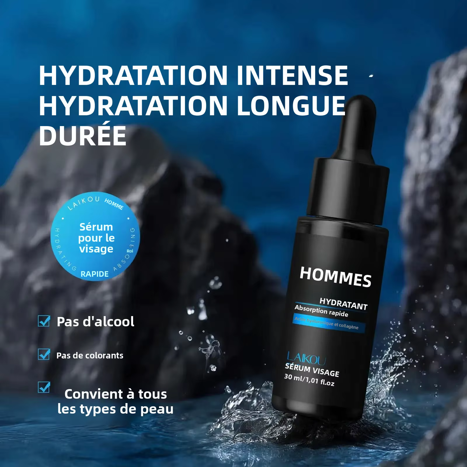 Sérum à l'acide hyaluronique pour hommes