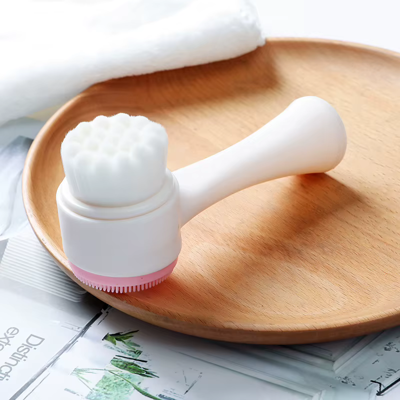 Brosse faciale Double face avec poils en Silicone souple