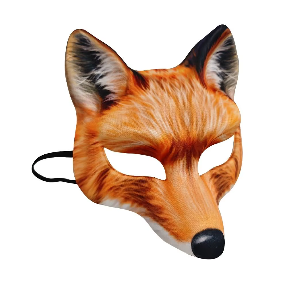 Masque de loup-garou drôle d'halloween, masque Husky Cosplay tigre EVA, accessoires de fête à bretelles élastiques, demi-masque unisexe