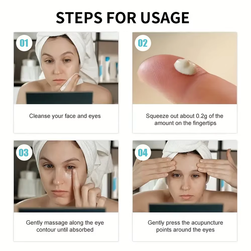 100g Crème hydratante pour les yeux : caféine + acide aminosalylique niacin + complexe peptidique + extrait de seigle