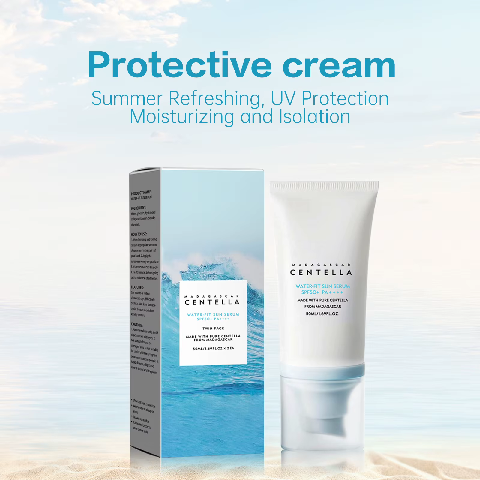 Crème solaire à l'acide hyaluronique