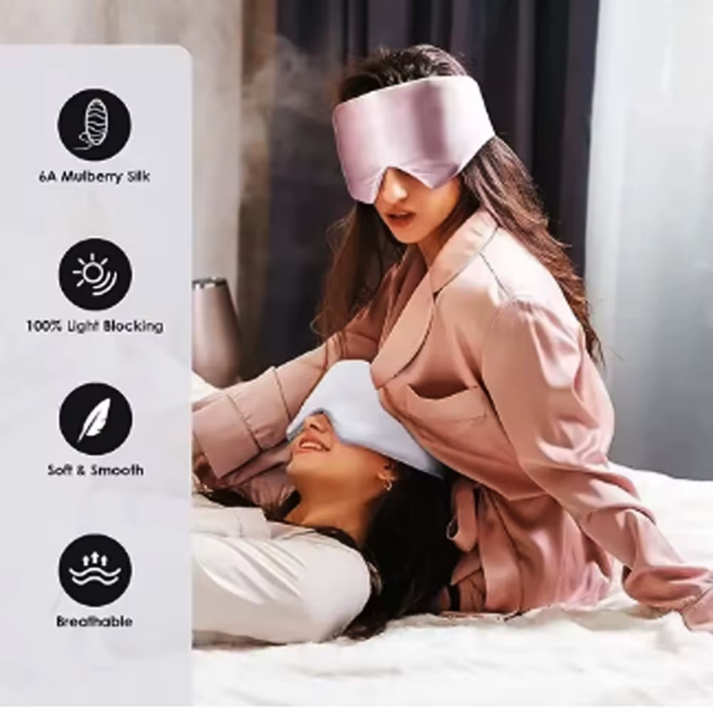Masque de sommeil en soie de mûrier pour les yeux