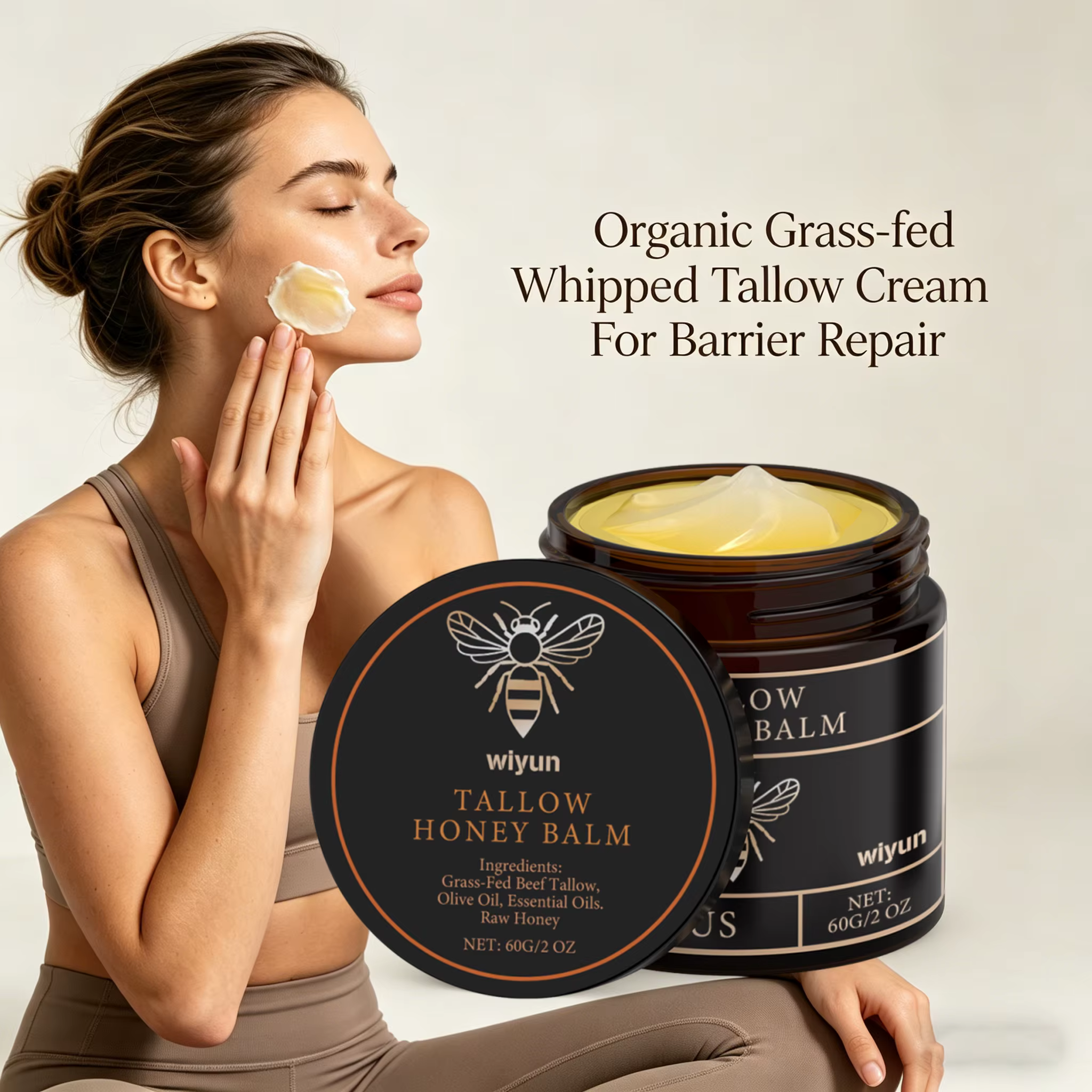 Crème Réparatrice Bio au Suif de Bovin Nourri à l'Herbe : Soulage la Sécheresse