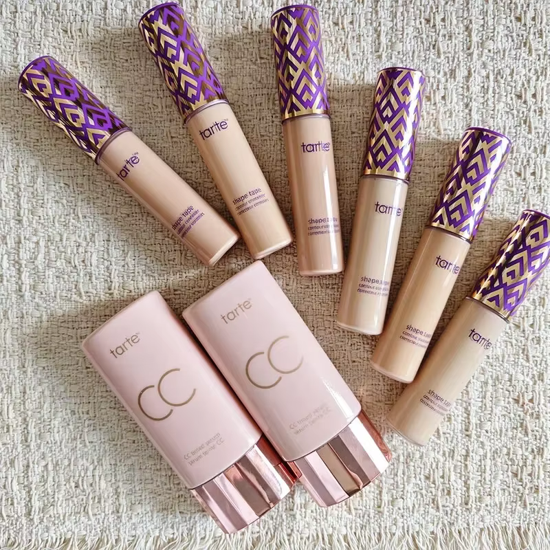 Sérum teinté correcteur de couleur Tarte Brand CC, sérum teinté auto-adaptateur de teint, fond de teint couvrant longue tenue, maquillage nude naturel