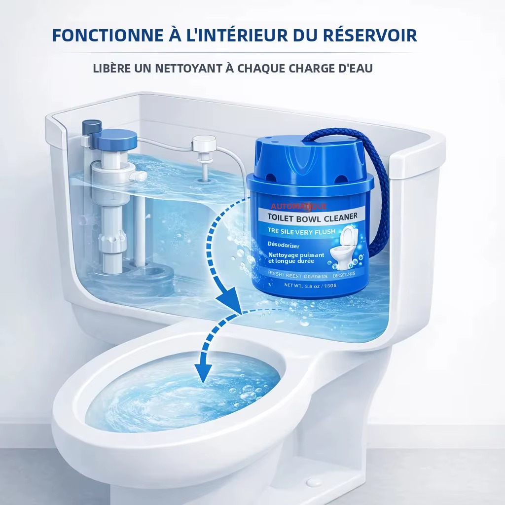 Bloc nettoyant automatique pour cuvette de toilettes, désodorisant parfum frais, nettoyage longue durée pour les toilettes de la salle de bain